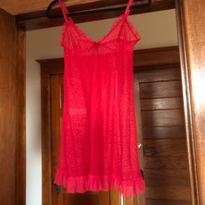 Marilyn Monroe Red Leopard Sheer Negligee Slip Chemise